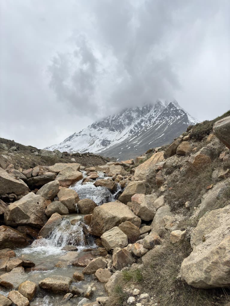 Glacial Stream & Mountain View on Gaumukh Tapovan Trail