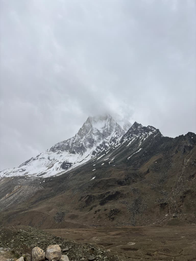 Snow-Capped Mountain Peak Tapovan